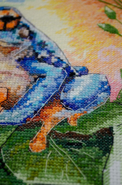 Counted Cross Stitch Kit "Blue lizard" DIY by Abris Art