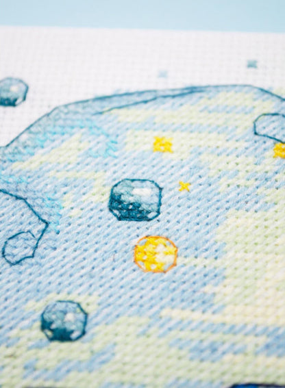 Counted Cross Stitch Kit "Blue lizard" DIY by Abris Art