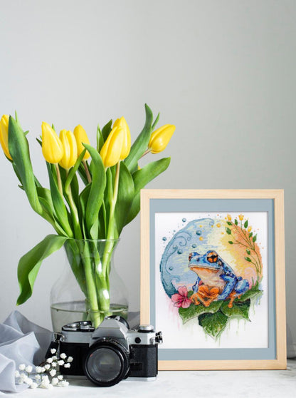 Counted Cross Stitch Kit "Blue lizard" DIY by Abris Art