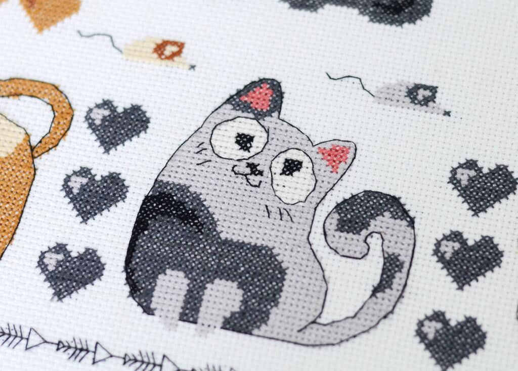Counted Cross Stitch Kit Cats DIY Abris Art