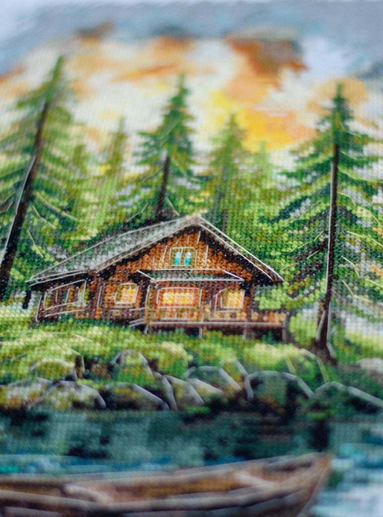 Kreuzstichset „Gänse“ zum Selbermachen, unbedruckte Leinwand, gezählt