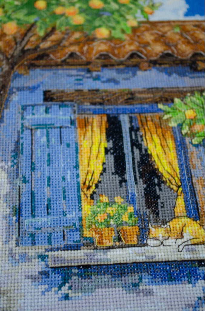 Kreuzstichset „Gänse“ zum Selbermachen, unbedruckte Leinwand, gezählt