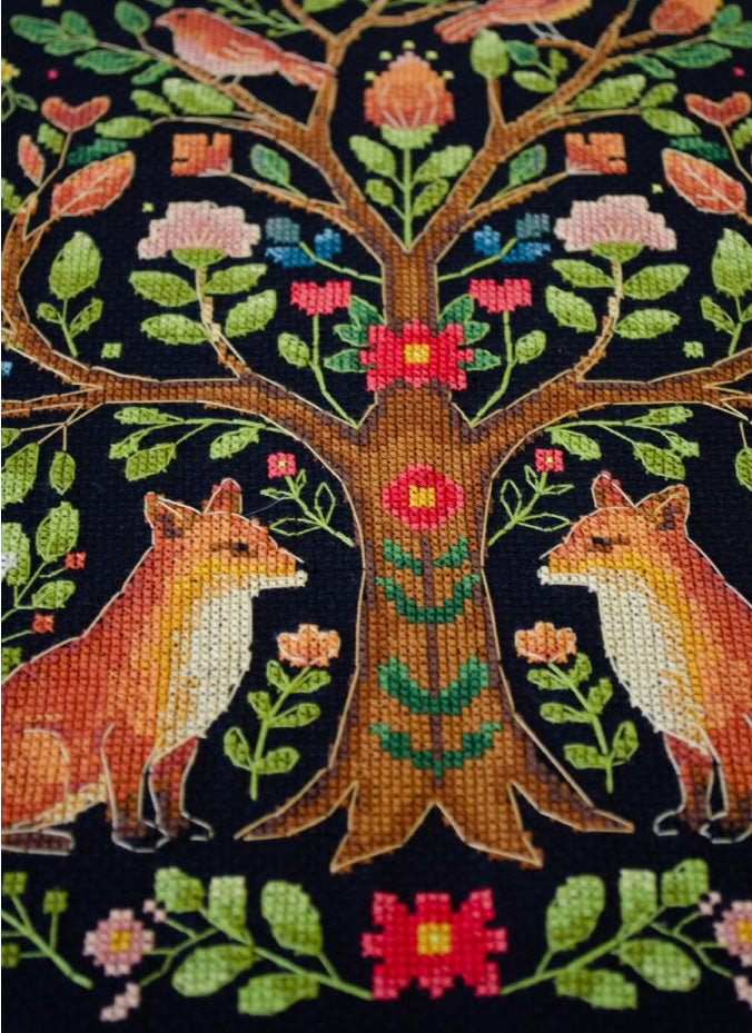 Kit de point de croix compté Oies DIY Toile non imprimée