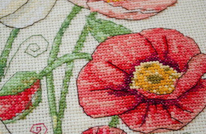 Counted Cross stitch kit "Poppies flowers" DIY by Abris Art