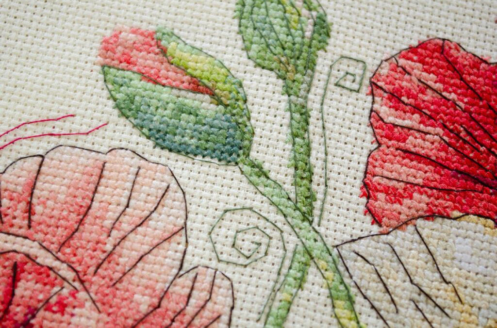 Counted Cross stitch kit "Poppies flowers" DIY by Abris Art