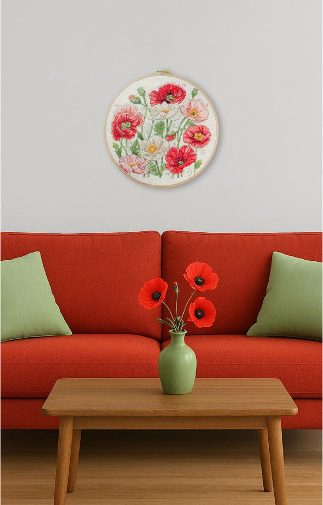 Counted Cross stitch kit "Poppies flowers" DIY by Abris Art