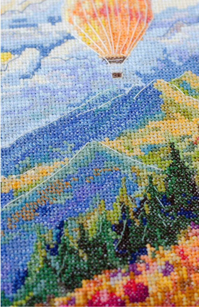 Kreuzstichset „Gänse“ zum Selbermachen, unbedruckte Leinwand, gezählt