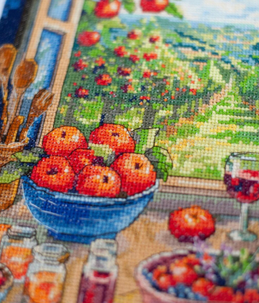 Kreuzstichset „Gänse“ zum Selbermachen, unbedruckte Leinwand, gezählt