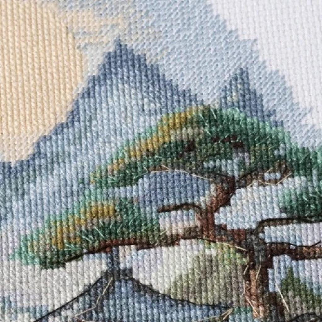 Kreuzstichset „Gänse“ zum Selbermachen, unbedruckte Leinwand, gezählt