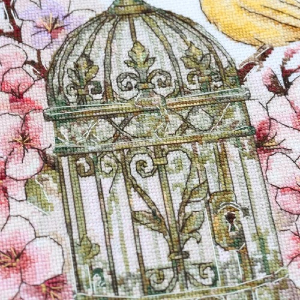 Kit de point de croix compté Corbeau blanc DIY Toile non imprimée 
