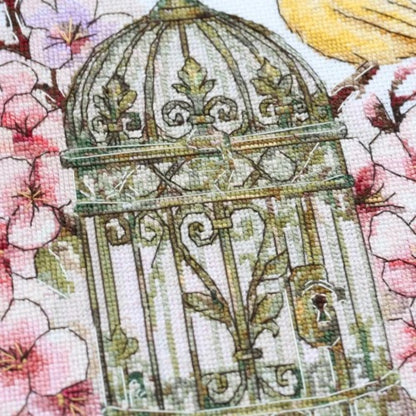 Counted Cross Stitch Kit "The Canary's Song" DIY by Abris Art
