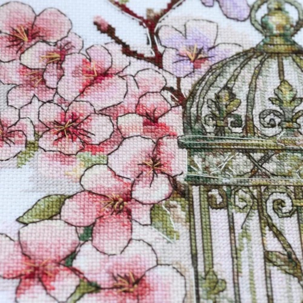 Kit de point de croix compté Corbeau blanc DIY Toile non imprimée 