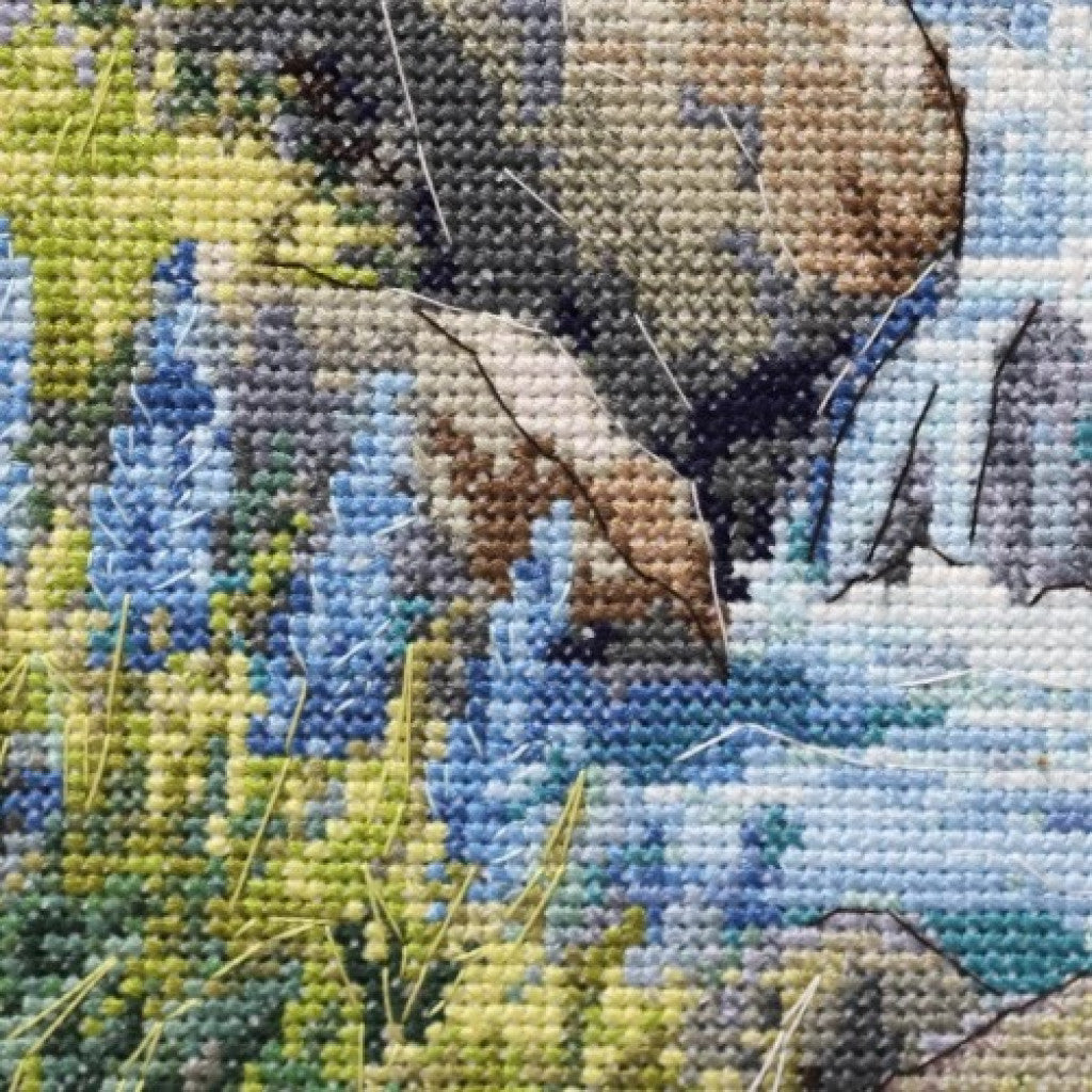 Kit de point de croix compté Oies DIY Toile non imprimée