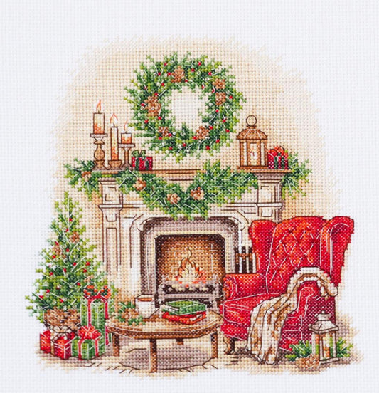 Counted Cross stitch kit Christmas eve DIY Abris Art