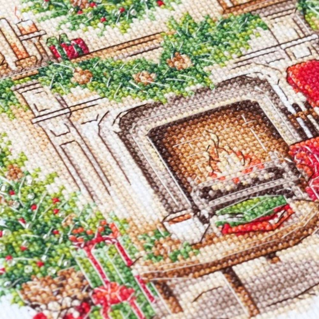 Kit de point de croix compté Oies DIY Toile non imprimée