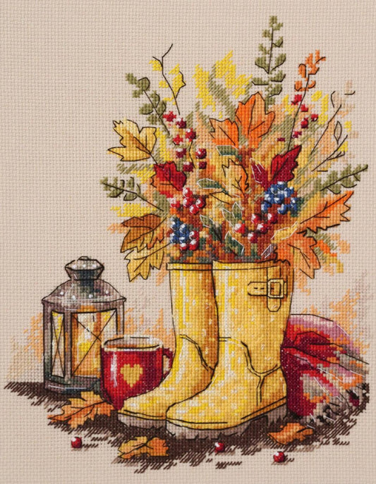 Counted Cross stitch kit "While It Rains" DIY by Abris Art