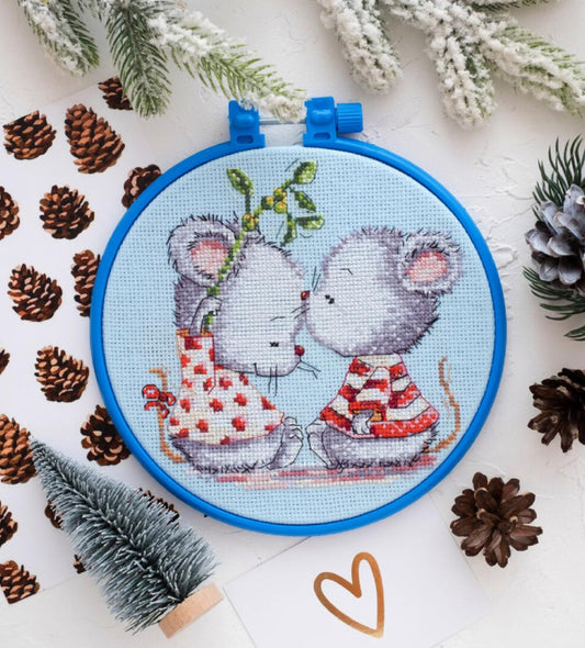 Counted Cross stitch kit Mice in love DIY Abris Art