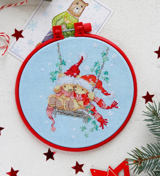 Counted Cross stitch kit On the swing DIY Abris Art