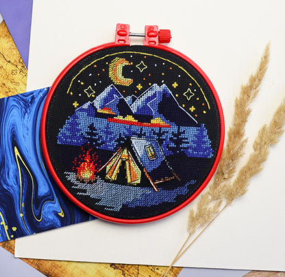 Counted Cross Stitch Kit By the fire DIY Abris Art