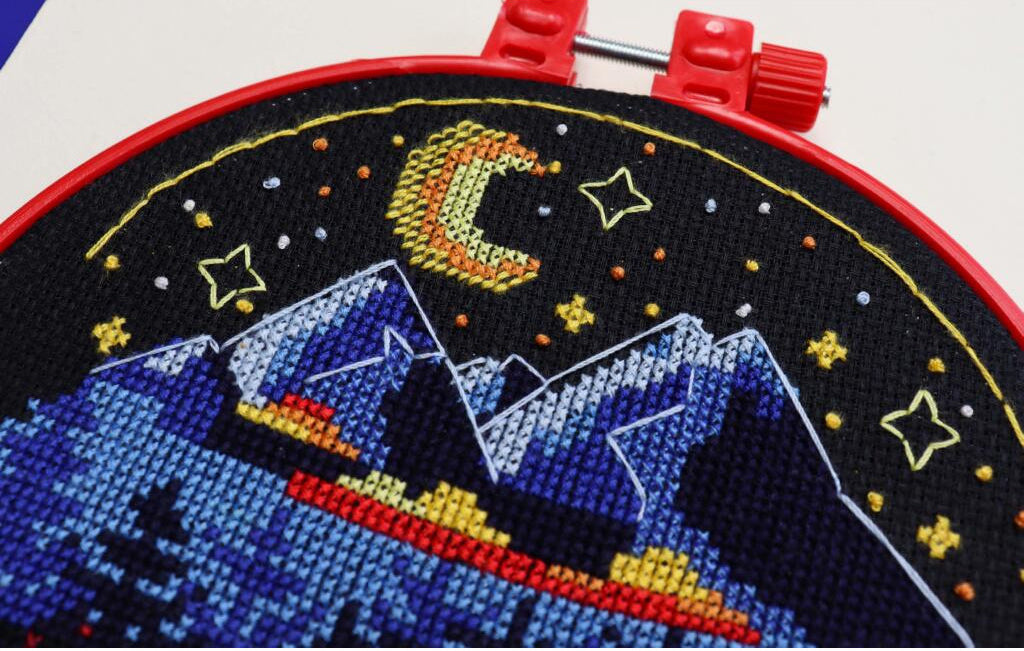 Counted Cross Stitch Kit By the fire DIY Abris Art