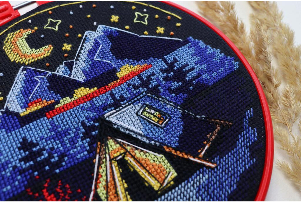 Counted Cross Stitch Kit By the fire DIY Abris Art