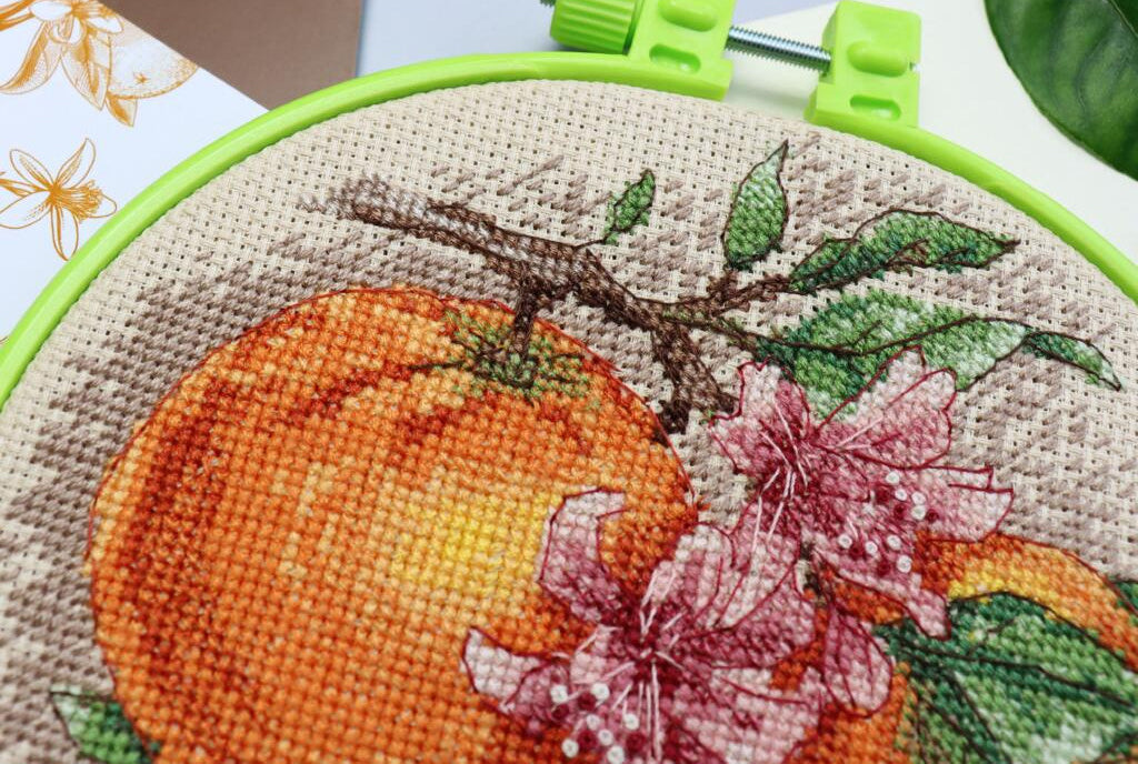 Counted Cross Stitch Kit Orange DIY Abris Art