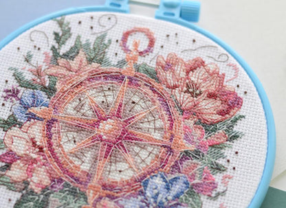 Counted Cross Stitch Kit "Flower compass" DIY by Abris Art
