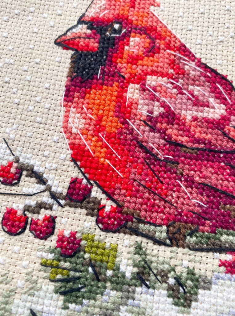 Counted Cross stitch kit "Winter Cardinal" DIY by Abris Art