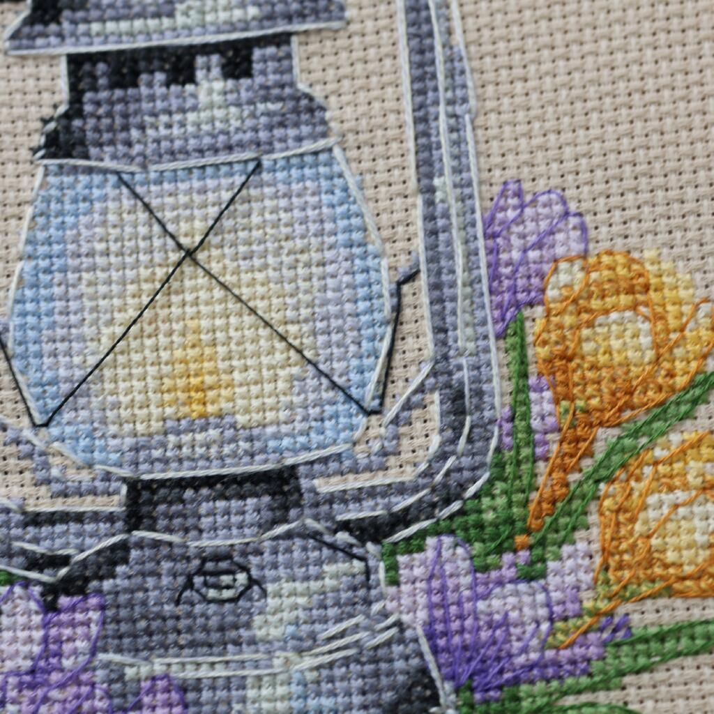Kreuzstichset „Gänse“ zum Selbermachen, unbedruckte Leinwand, gezählt