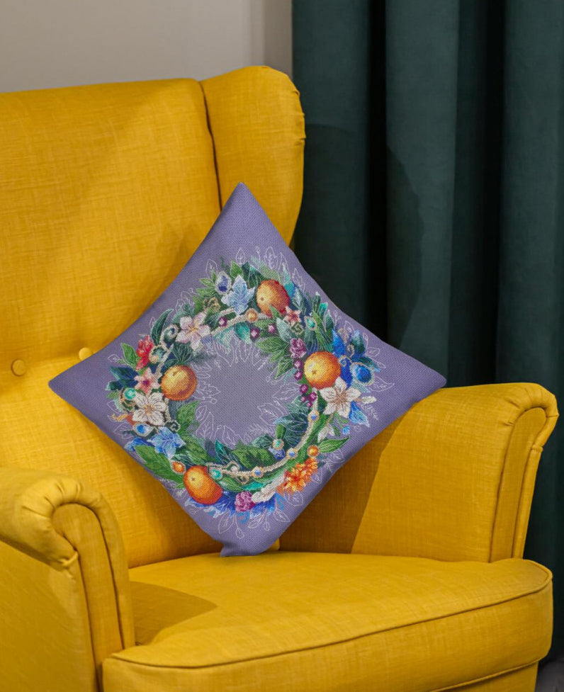 Pillow Cross Stitch Kit "Exquisite Holiday" DIY by Abris Art