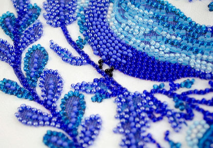 Bead Embroidery Kit Blue bird DIY Abris Art