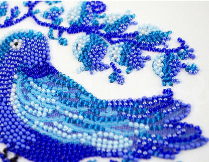 Bead Embroidery Kit Blue bird DIY Abris Art