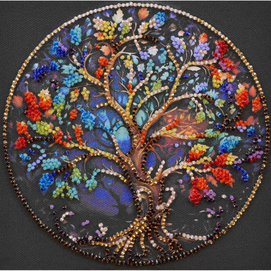 Bead Embroidery Kit Tree of Life DIY Abris Art