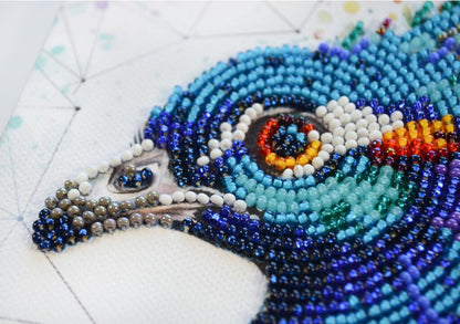 Bead Embroidery Kit Peacock DIY Abris Art