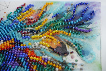 Bead Embroidery Kit Peacock DIY Abris Art