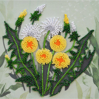 Bead Embroidery Kit Dandelions DIY Abris Art