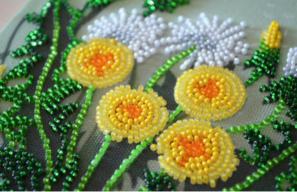 Bead Embroidery Kit Dandelions DIY Abris Art
