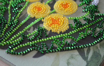 Bead Embroidery Kit Dandelions DIY Abris Art