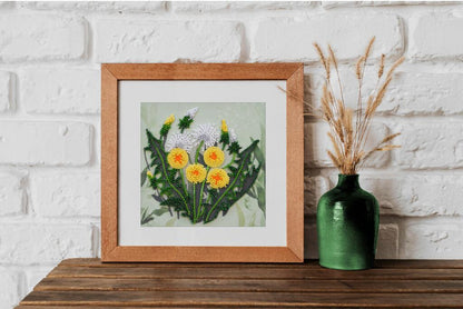 Bead Embroidery Kit Dandelions DIY Abris Art