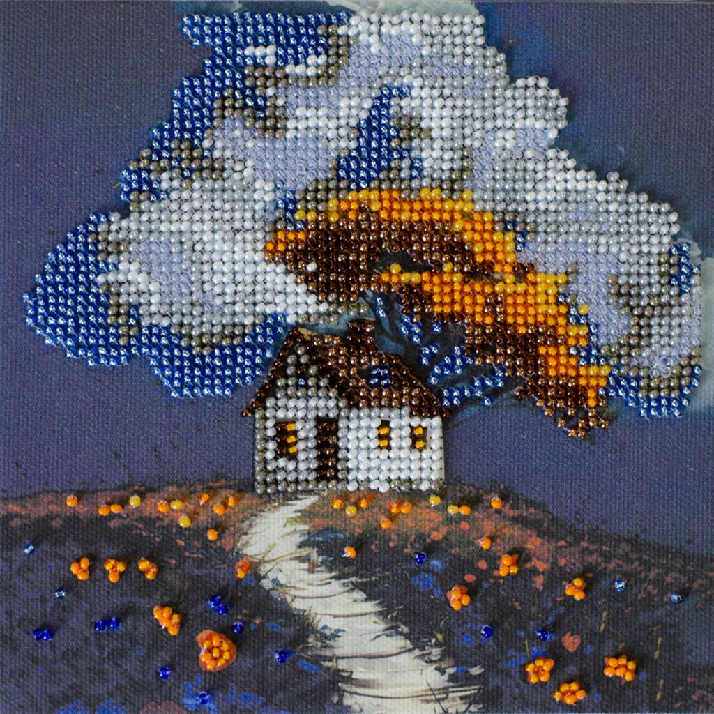 Bead Embroidery Kit House under the clouds DIY Abris Art