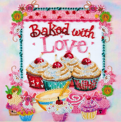 Bead Embroidery Kit Baked with love DIY Abris Art