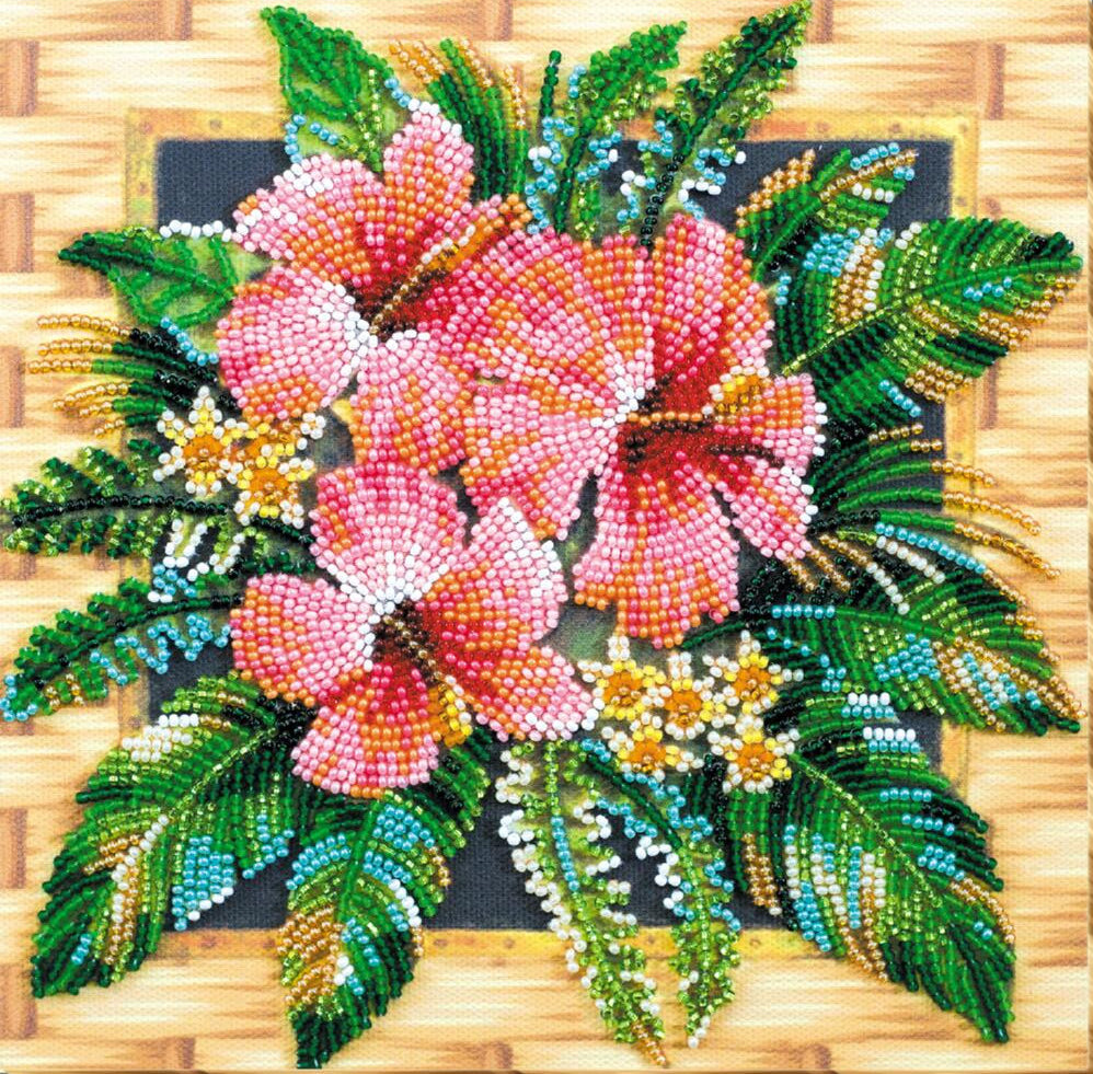 Perlenstickerei-Set Blumen aus Tansania DIY