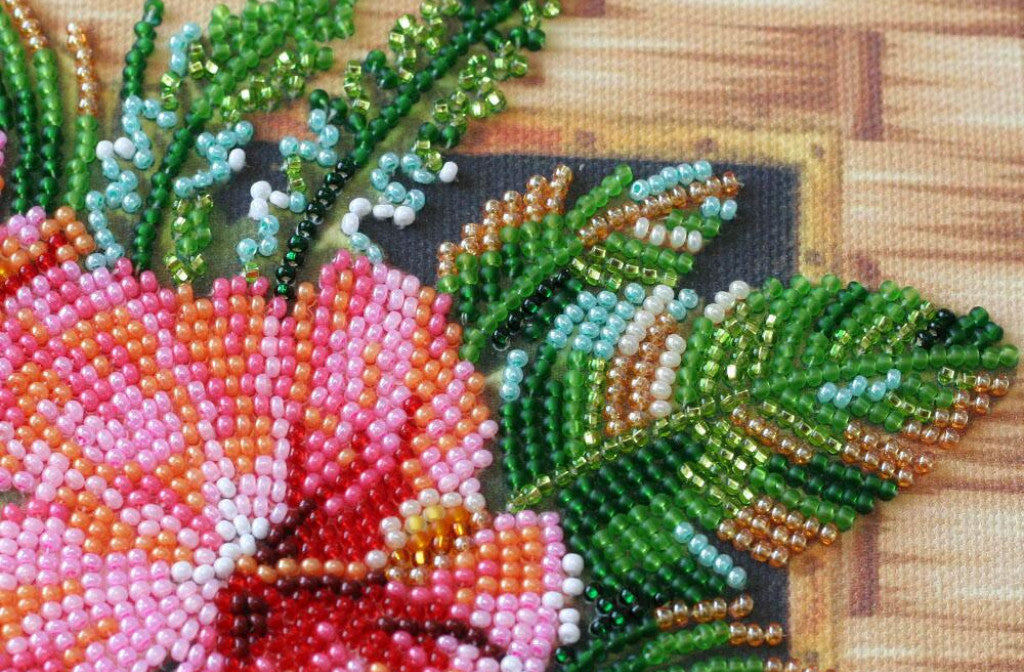 Perlenstickerei-Set Blumen aus Tansania DIY