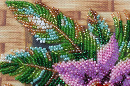 Bead Embroidery Kit Tropical Flowers DIY Abris Art
