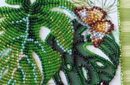 Bead Embroidery Kit Tropical Flowers DIY Abris Art