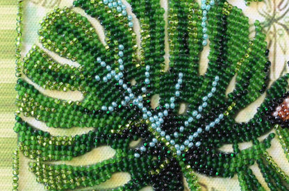Bead Embroidery Kit Tropical Flowers DIY Abris Art