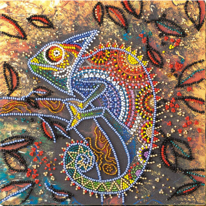 Bead Embroidery Kit Chameleon DIY Abris Art