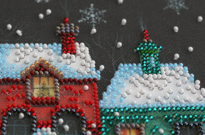 Bead Embroidery Kit Christmas town DIY Abris Art