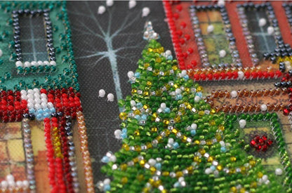 Bead Embroidery Kit Christmas town DIY Abris Art