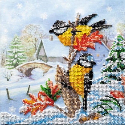 Bead Embroidery Kit Winter Birds DIY Abris Art